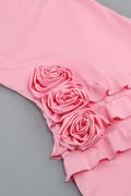 Rose-Detail Ruffled Mini Dress | Dress In Beauty