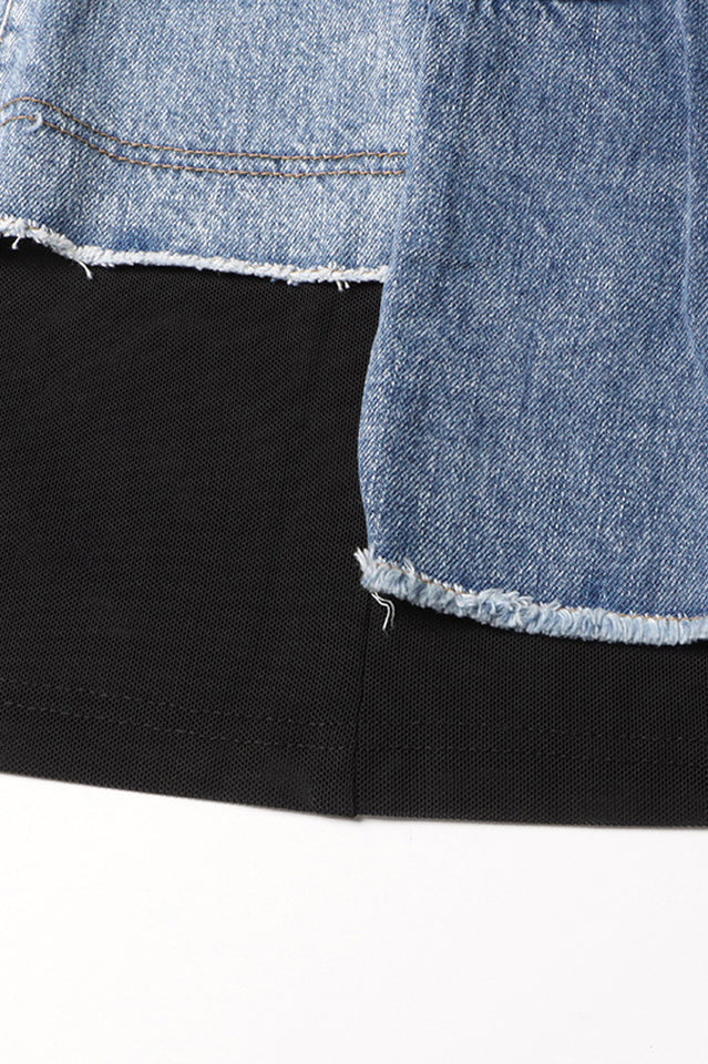 Patchwork Denim & Jersey Minidress | Dress In Beauty