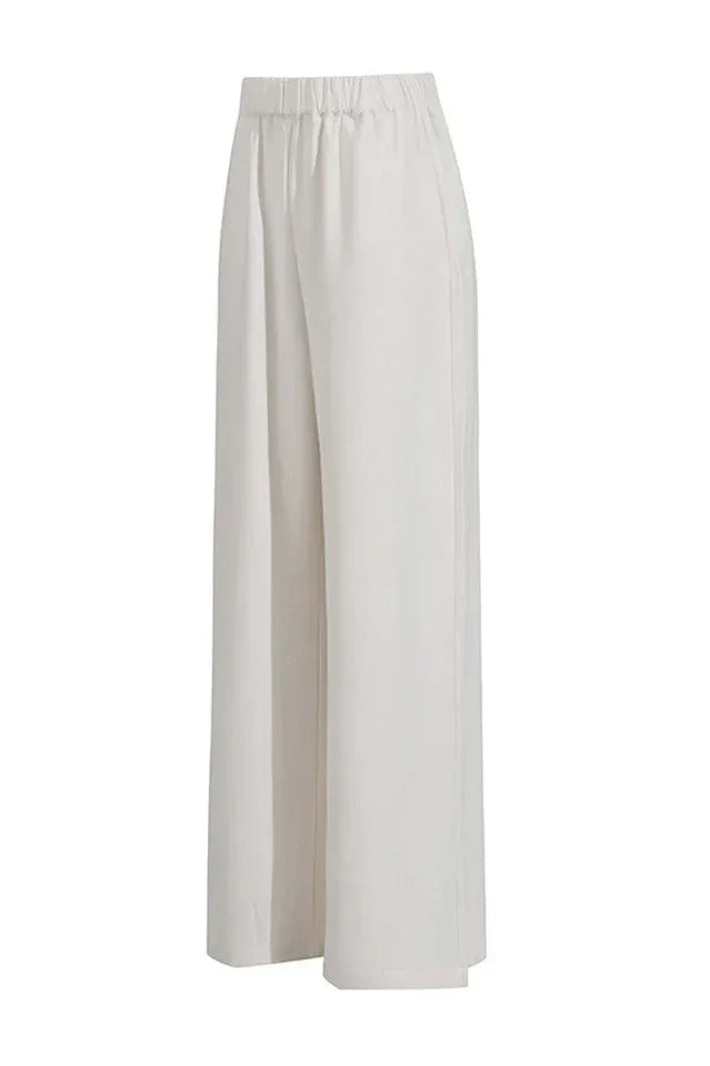 Wide leg pants set with draped cape sleeves and halter neckline - View 11 | WEUXS