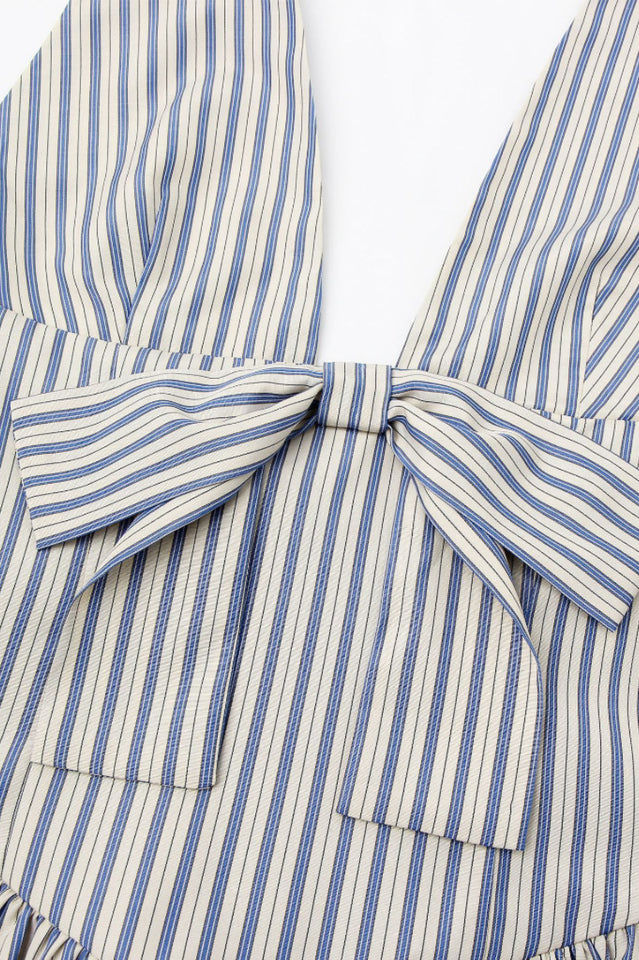 Mackenna Stripe Halter Smock Back Dress | Dress In Beauty