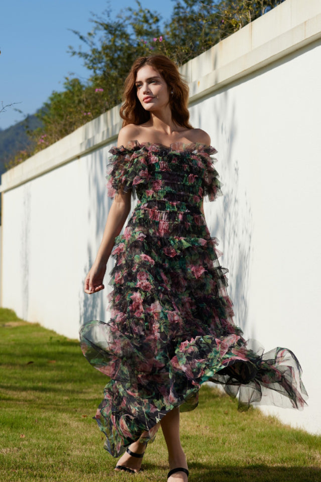 Nola Ruched Floral Maxi Dress | Dress In Beauty