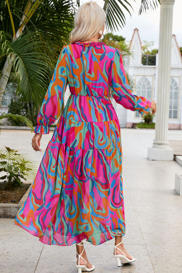 Abstract Art Tiered Maxi Dress | Dress In Beauty