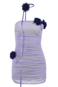 Choker-Neck Flower Mini Mesh Dress | Dress In Beauty