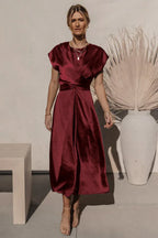 A-Line Satin Bridesmaid Dress - View 14 | WEUXS