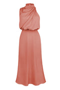 Halter Sleeveless Satin Bridesmaid Dress | Dress In Beauty