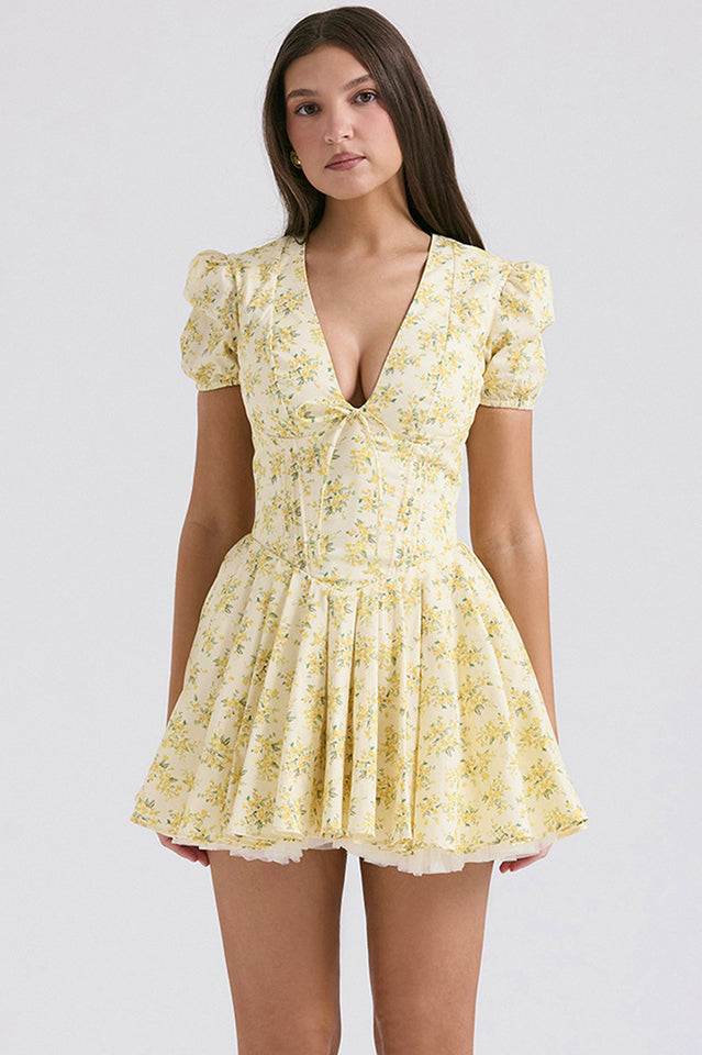 Faith Vintage Floral Pleated Mini Dress | Dress In Beauty