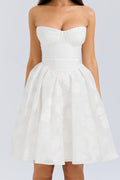 Strapless Corset Floral Jacquard Mini Dress | Dress In Beauty
