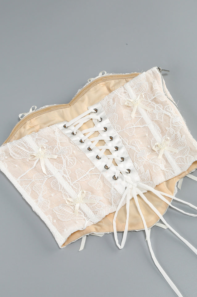 Strapless Lace Corset Dress Set | Dress In Beauty