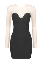 Black crystal embellished mini dress - View 14 | WEUXS