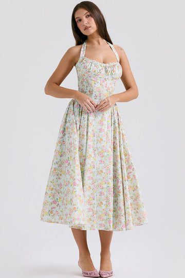 Adabella Cotton Halter Midi Sundress | Dress In Beauty