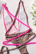 Leopard Criss Cross One Piece Swimwear - Dress In Beauty