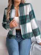 Plaid cropped jacket - View 25 | WEUXS