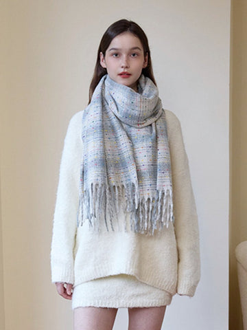 Oversized Grey Confetti Scarf