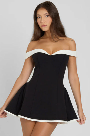 Ramona Contrast Corset Babydoll Mini Dress | Dress In Beauty