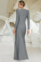 Women's boat neck long sleeve maxi dress - View 9 | WEUXS