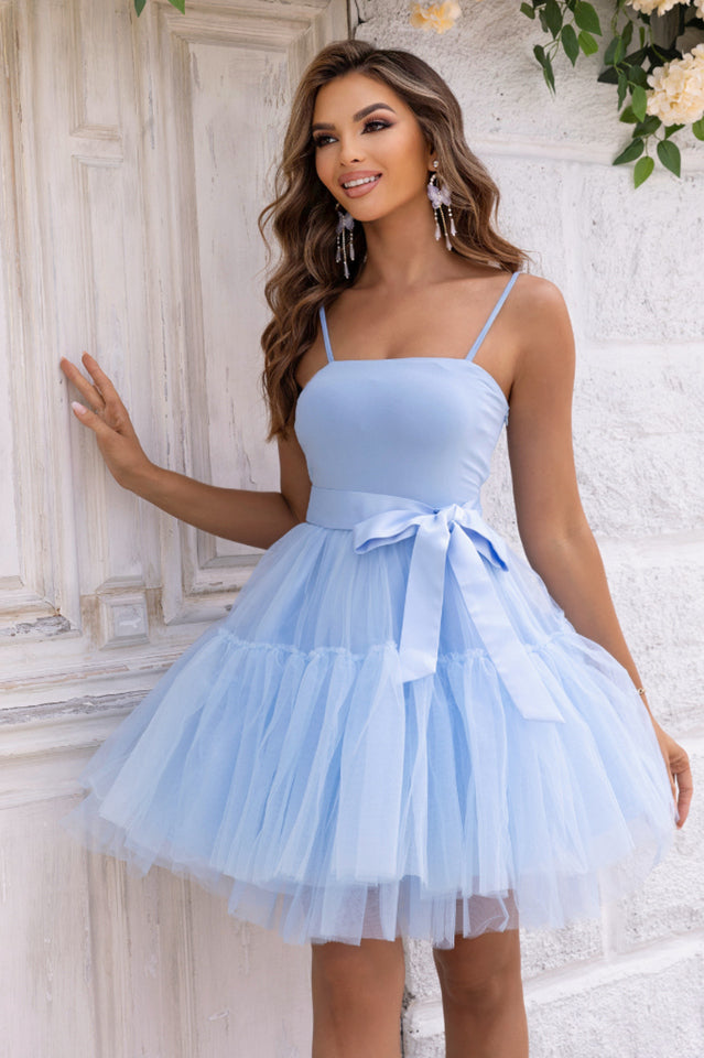 Mesh Hem Belted Cami Dress | Dress In Beauty