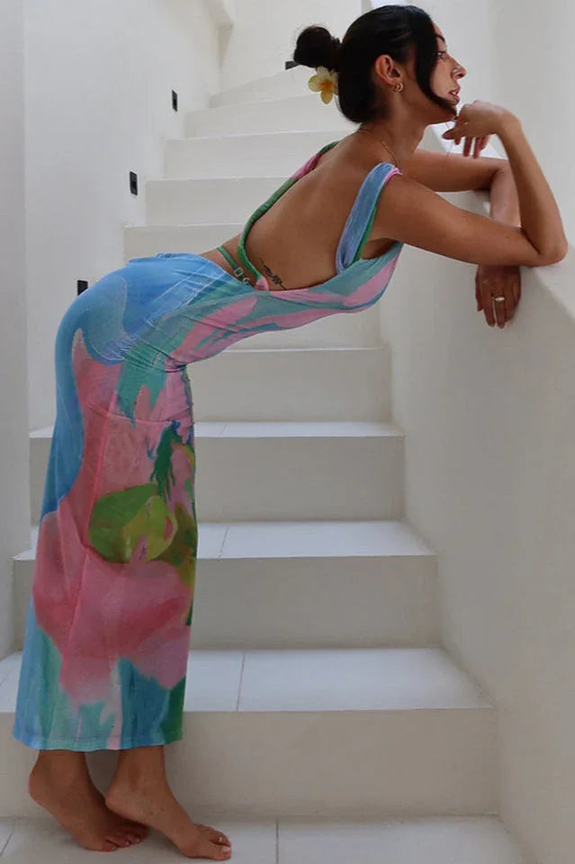 Abstract print maxi dress - View 12 | WEUXS