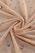 Nude Crystal Embellished Transparent Gown | Dress In Beauty