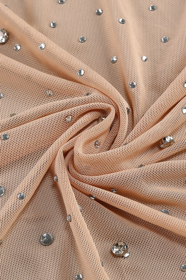 Nude Crystal Embellished Transparent Gown | Dress In Beauty