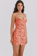 Ilayda Embroidered Floral Lace Mini Dress | Dress In Beauty