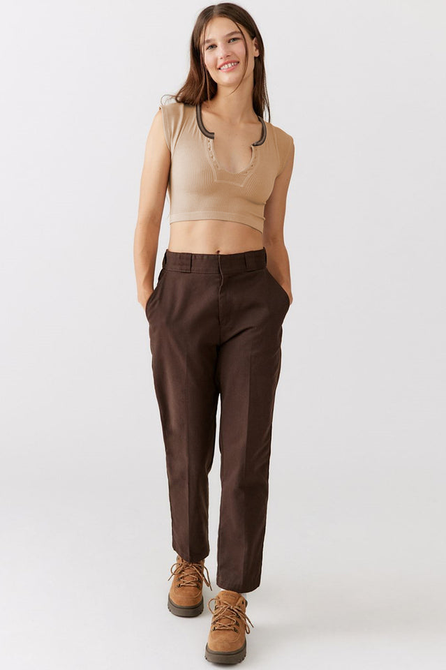 Notched Neck Cap Sleeve Cropped Tee | Dress In Beauty