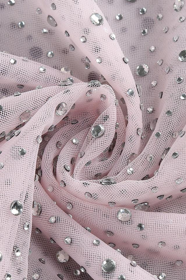 Brenden Pink Crystal Lace Midi Dress | Dress In Beauty