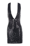 Bellamy Black Deep V Sequin Dress | Dress In Beauty