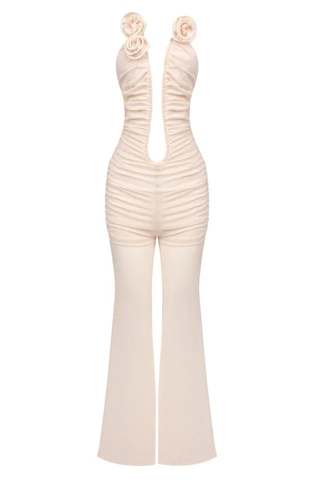 Vissarion 3D Flower Pleat Jumpsuit - WEUXS