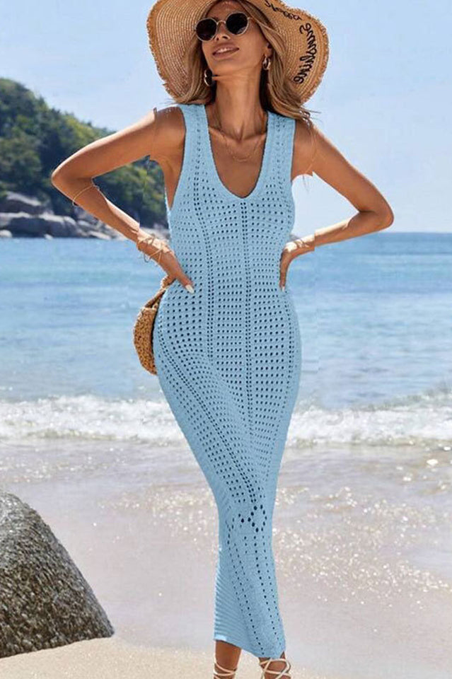 Hollow Out Sleeveless Sweater Dress | Dress In Beauty