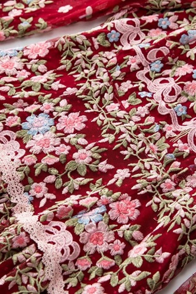 Garden 3/4 Sleeves Embellished Tulle Gown | Dress In Beauty