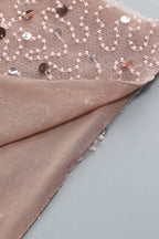 Slip Leaf Beaded Sequin Embellished Gown - WEUXS