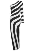 Long Asymmetrical Striped Knit Dress | Dress In Beauty
