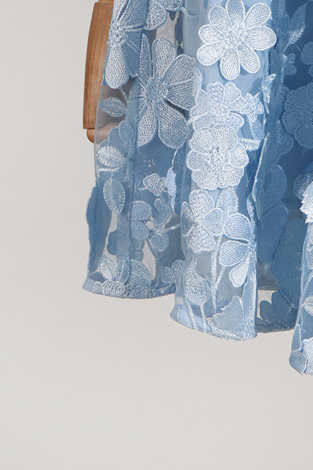 Chayan Flower Embroidery Mini Dress | Dress In Beauty