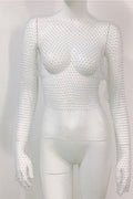 Crystal Diamond See Through Crop Top | Dress In Beauty