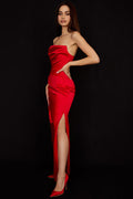 Satin Strapless Corset Maxi Dress | Dress In Beauty