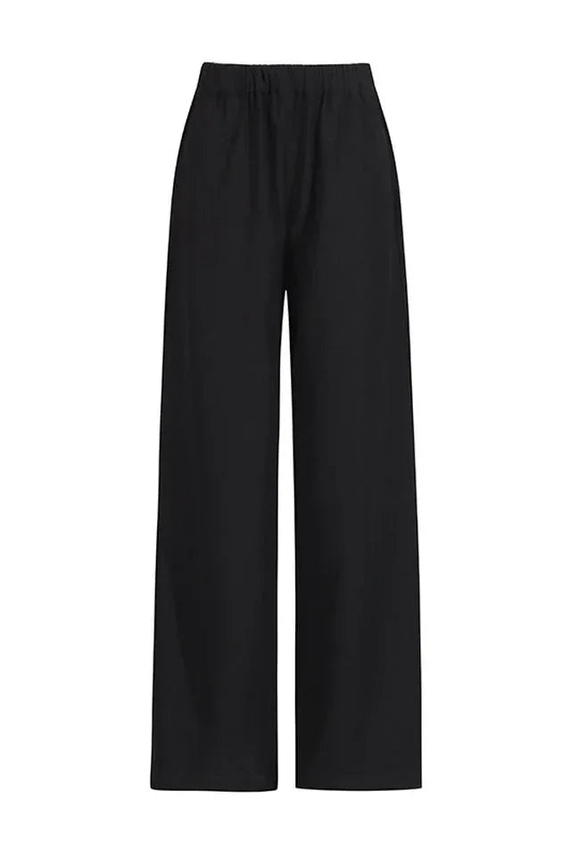 Wide leg pants set with draped cape sleeves and halter neckline - View 13 | WEUXS