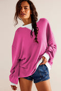 Contrast Dropped Shoulder Sweatshirt | Dress In Beauty