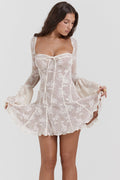 Vintage Cream Lace Belted Dress | Dress In Beauty