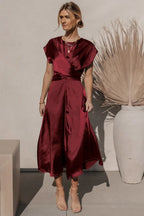 A-Line Satin Bridesmaid Dress - View 15 | WEUXS
