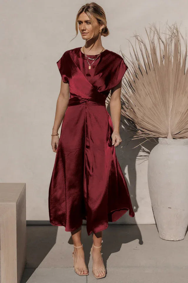 A-Line Satin Bridesmaid Dress - View 15 | WEUXS