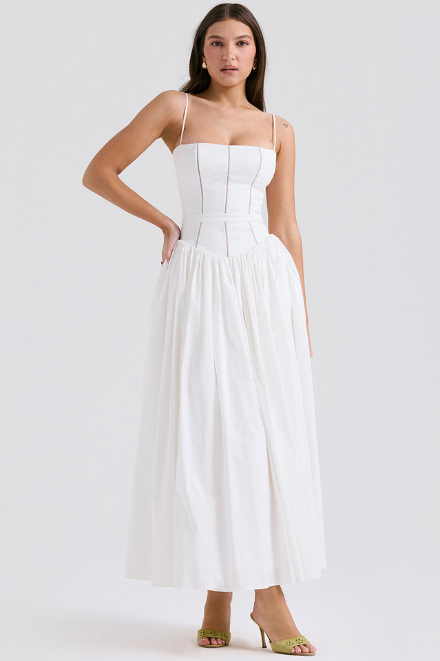 Isabella White Cotton Sundress | Dress In Beauty