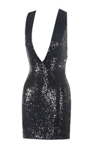 Sequin mini dress with long sleeves and open back - View 8 | WEUXS