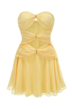 Strapless fit and flare chiffon dress with sweetheart neckline - View 7 | WEUXS