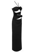 Halter Neck Cutout Ruched Maxi Dress | Dress In Beauty
