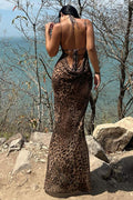 Animal Print Backless Slip Dress | Dress In Beauty