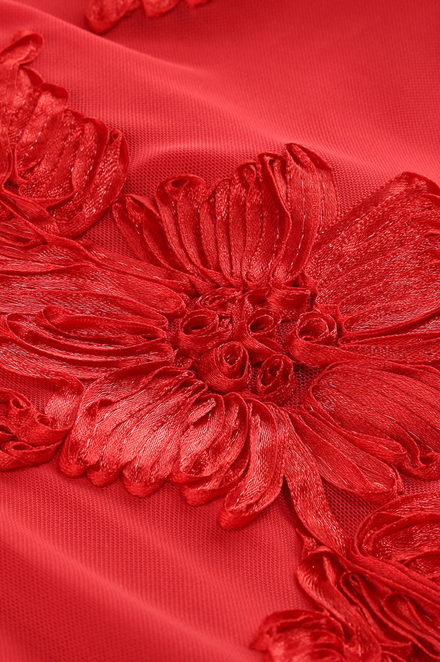 Halter 3D Floral Embroidered Gown | Dress In Beauty