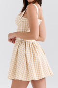 Isadora Gingerbread Gingham Mini Dress | Dress In Beauty