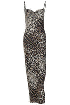 Zebra print midi dress with cowl neckline and split detail - View 12 | WEUXS