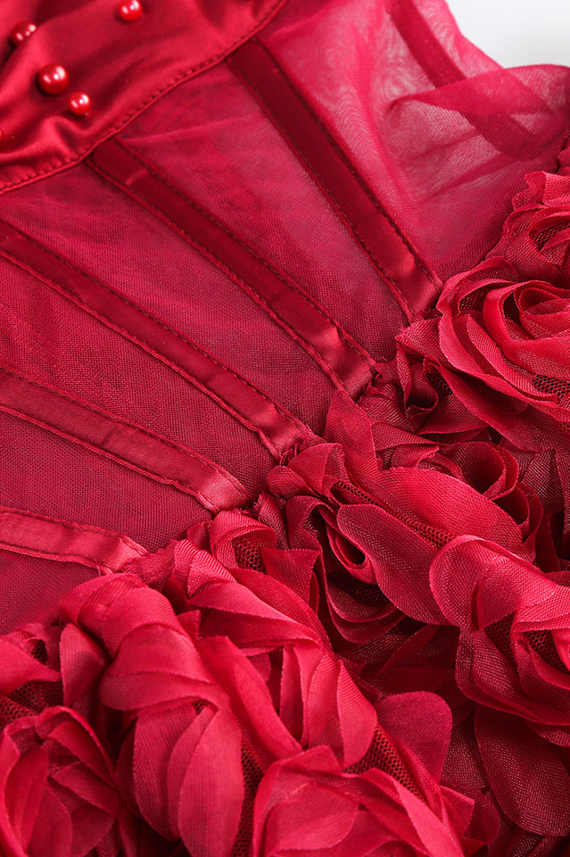 Strapless Corset Floral A Line Dress | Dress In Beauty