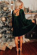 Velvet Square Neck Babydoll Dress | Dress In Beauty